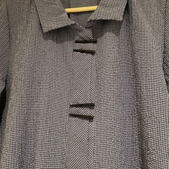 Habitat Chopstick Buttons Tiny Plaid Button-Up Collared Swing Tunic Jacket, S - Picture 5 of 9